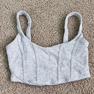 Grey corset bustier top